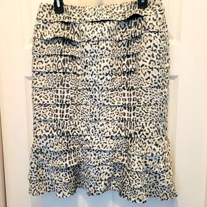 Carlisle Peplum Tiered Skirt Animal Print / Cheetah Print - Size 10